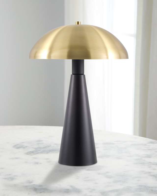 Domea 20" Hand-Painted Table Lamp with Metal Shade